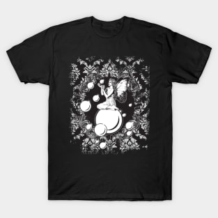 Bubble Fairy Lineart Dark Backg T-Shirt